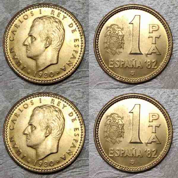 12 monedas 1 pta JC I rey España 1980. España 82.