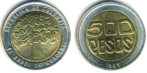 Moneda de 500 pesos Colombianos de 2003 (286) (VF)