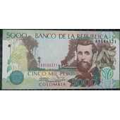 billete de cinco mil pesos colombiano