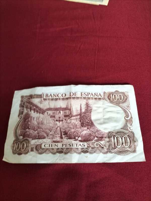 Billete de cien pesetas (fecha 17 de noviembre de año 1970)