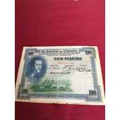 Billete de cien pesetas (fecha 1 de julio de año 1925)