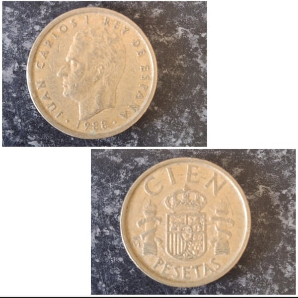 Moneda de 100 pesetas del rey Juan Carlos I del 1988