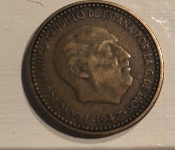 Moneda antigua de 1 peseta del 1947