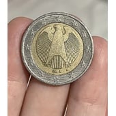 Moneda 2 euros Alemania, le falta un 0