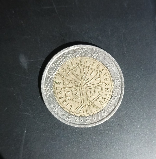 Moneda 2€ Francia 2001 fallo acuñacion