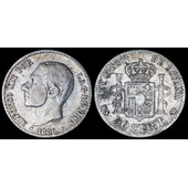 50 CENTIMOS 1880 ALFONSO XII PLATA