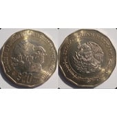 Coin denomination $20 pesos, inscription 