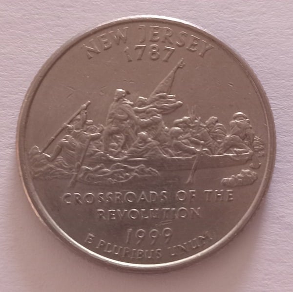 Moneda QUARTER DOLLAR 1999-NEW JERSEY 1787 Conmemorativa