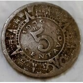 Cinco pesos mexicano del año 1936.