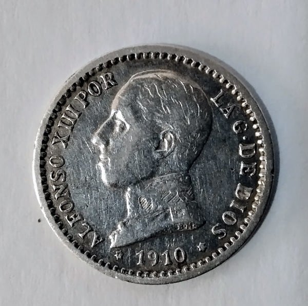 Moneda de plata Alfonso XIII 1910(*10) de 50 céntimos