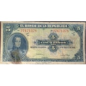 Billete Cinco Pesos Oro