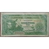 Billete Cinco Pesos Oro