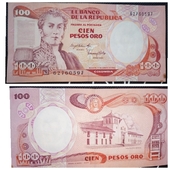 100 pesos de oro colombiano ,1-01-1983