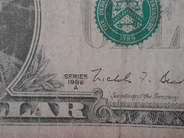 Billete de un dólar series 1988A