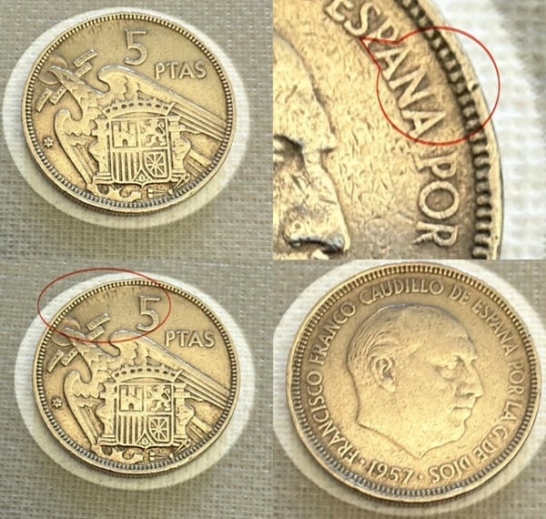 5 ptas 1957*59 errores