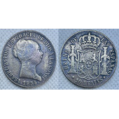 10 REALES ESPAÑA ISABEL II 1854 BARCELONA