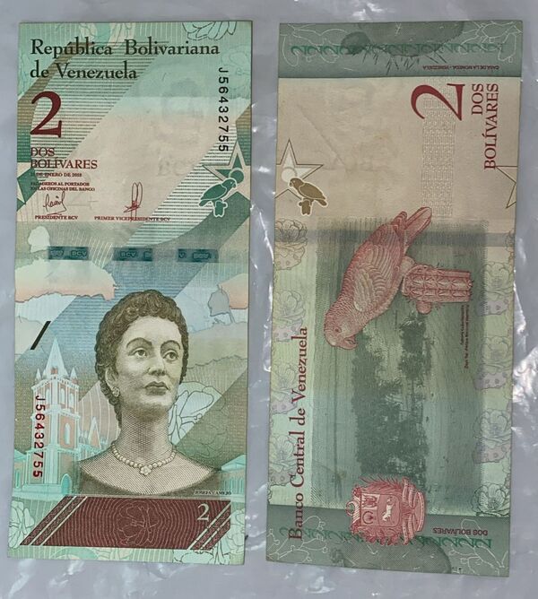 2 Bolivares Venezuela 15 de enero 2018