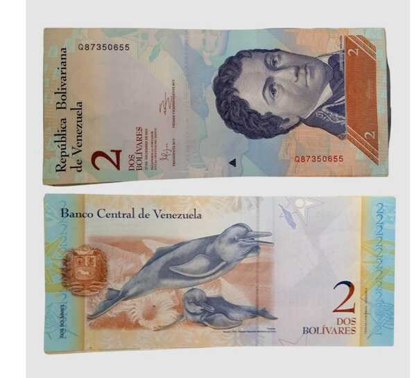 BILLETE 2 BOLÍVARES 27-12-2012