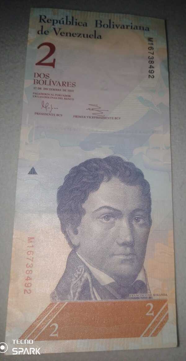Billete de 2 bs