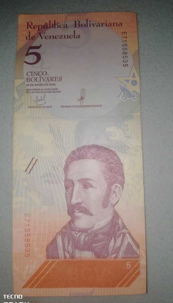 Billete de 5 bs