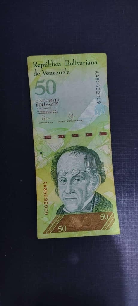 Billete de 50 Bolívares, 23 de junio del año 2015