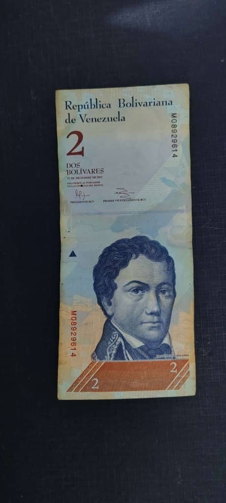 Billete de 2 del año 2012