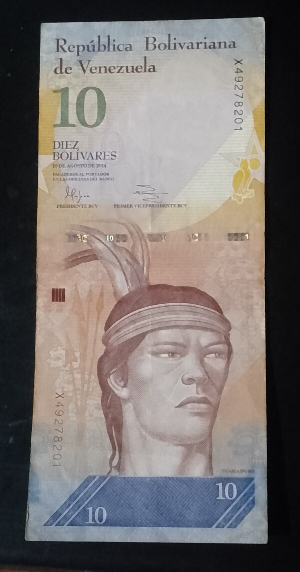 Billete de 10 bolivares del 19 de agosto de 2014