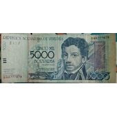 Billete 5000 bolivares 13 Agosto 2002