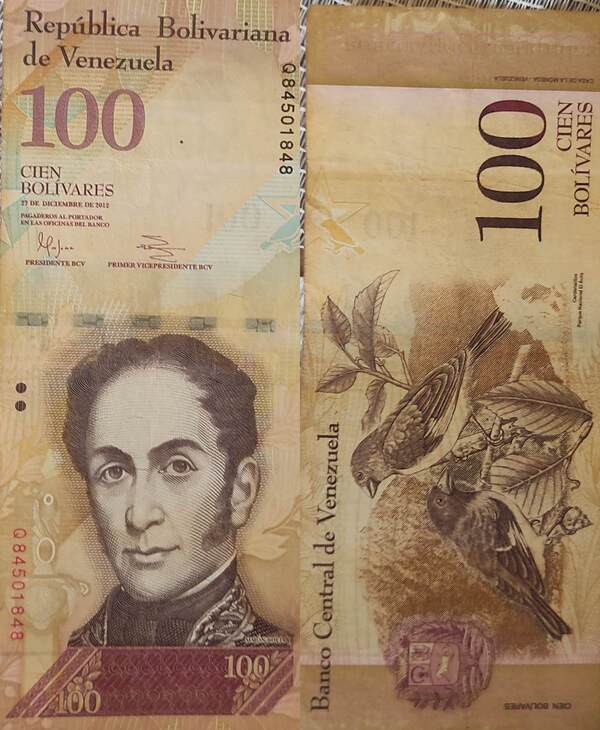 100 Bolívares 27 de Diciembre 2012