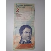 Billete de Venezuela 2 bolívares 31 de enero del 2012