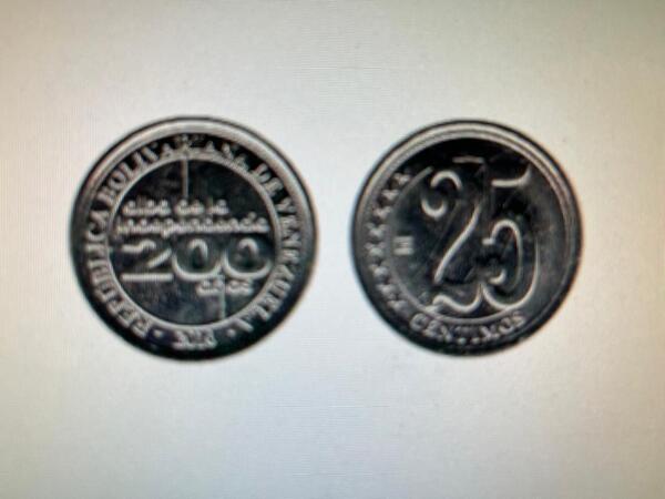 Moneda de 25 centimos 200 Aniversario Firma Acta de Independencia