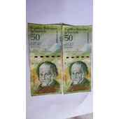 2 Billete de 50 bolivares  año 2015