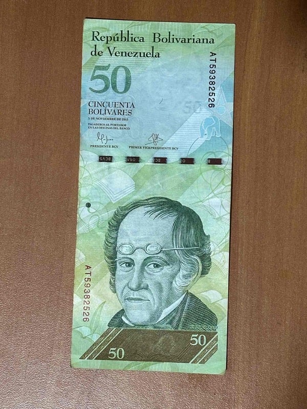 Billete Bolívares 50 5 septiembre 2015