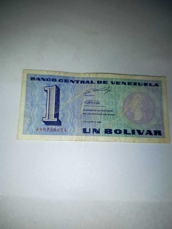 BILLETE 1 BOLIVAR VENEZOLANOS