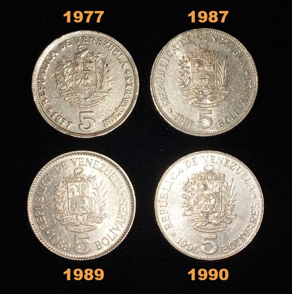 VENDO MONEDAS DE 5 BOLIVARES / PARA COLECCION