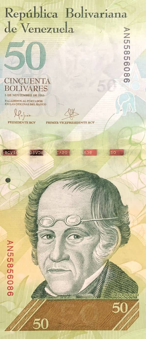 Billete 50 bolívares 27/12/2012