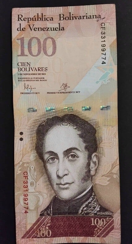 Billete de 100 Bolivares