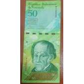 Billete de 50 bolivares venezolano, emitido el 27 de diciembre del 2012,