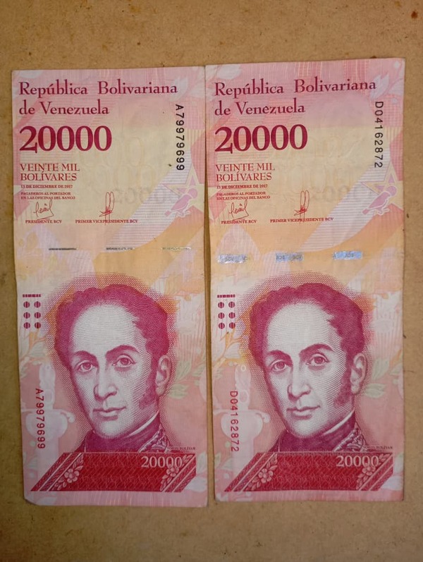 Billetes 20000 bolívares
