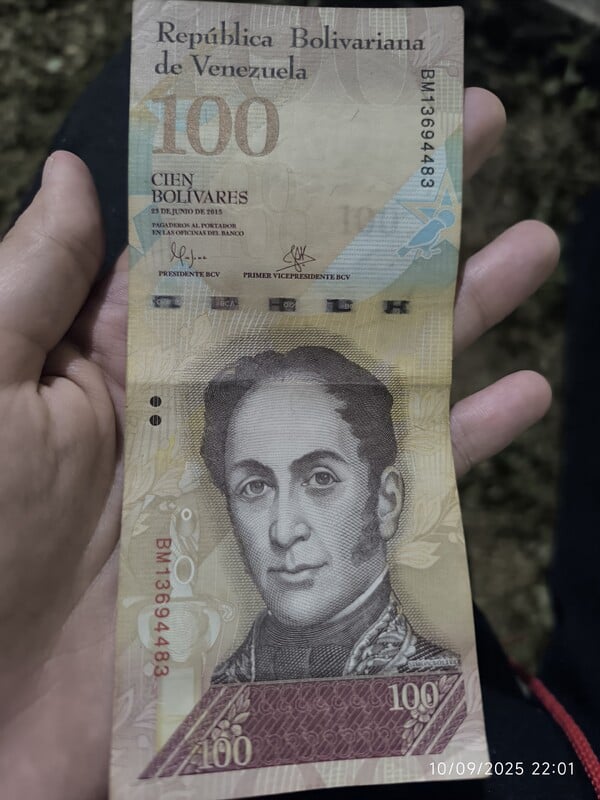 Billete de 100BsF Venezolanl