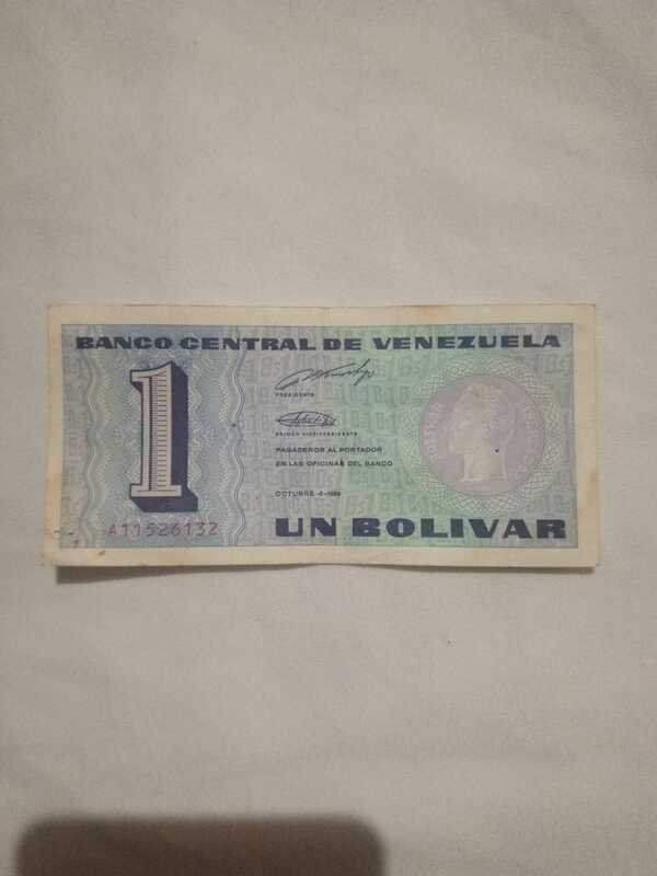 Billete de 1bs de 1989