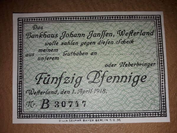 50 Pfennig Bankhaus Janßen