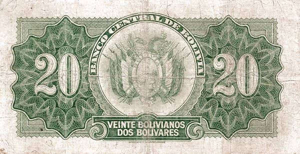 20 Bolivianos - 2 Bolivares 1928