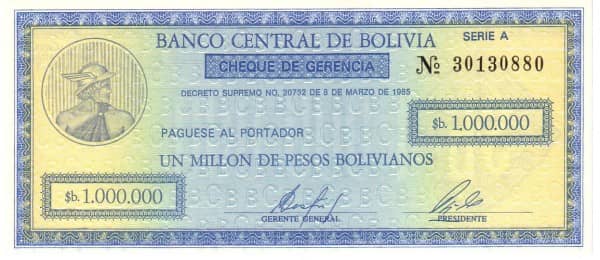 1000000 Pesos Bolivianos