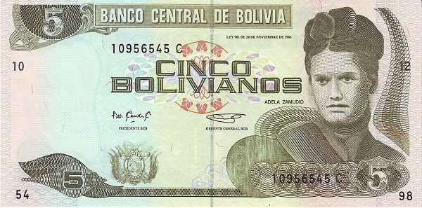 5 boliviani