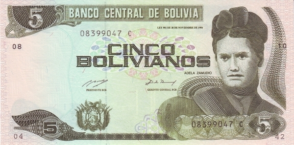 5 boliviani