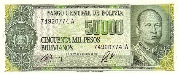 50000 Pesos boliviani