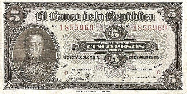 5 Pesos Oro