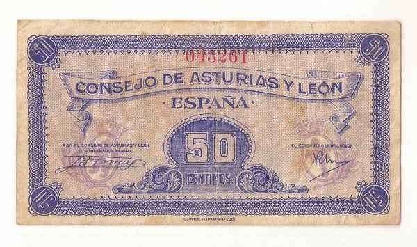 50 centesimi Consiglio delle Asturie e di Leon