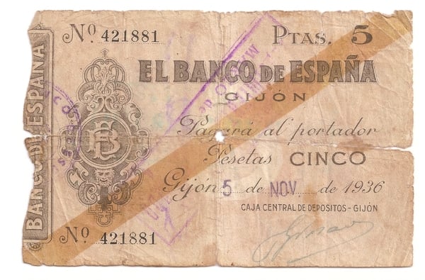 5 pesetas Gijón